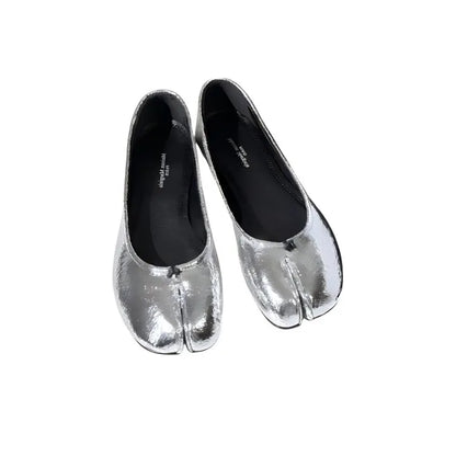 Maison Margiela Tabi Broken Mirror Silver Ballerina Flats
