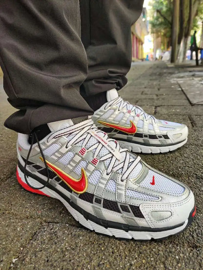 Nike P 6000 Abrasion Resistant White Red Sneakers