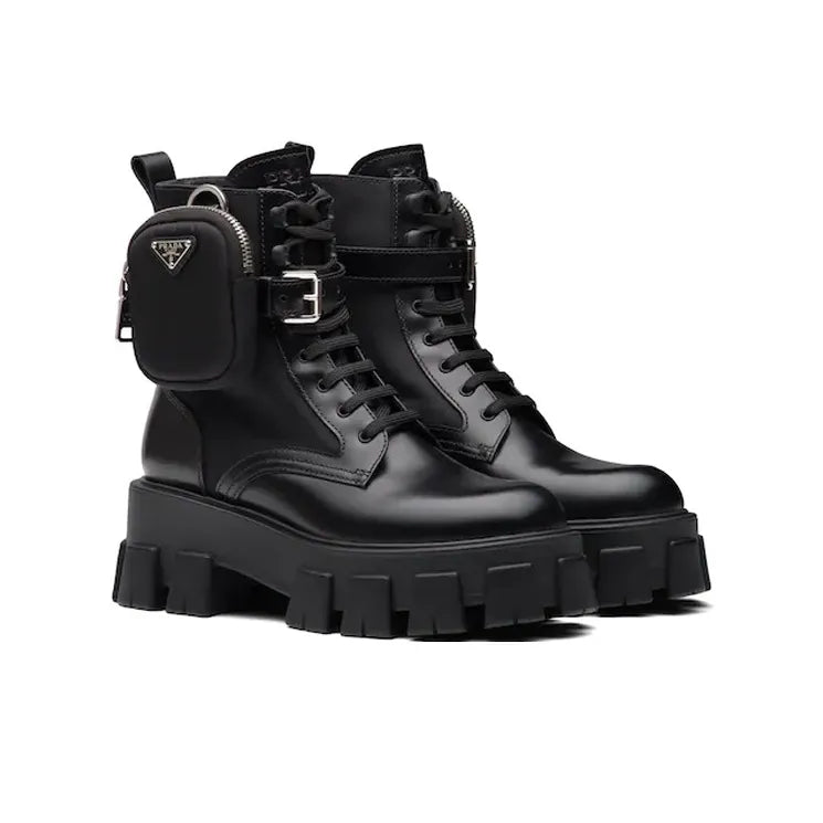 PRADA Monolith Black Ankle Boots