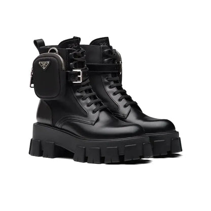 PRADA Monolith Black Ankle Boots