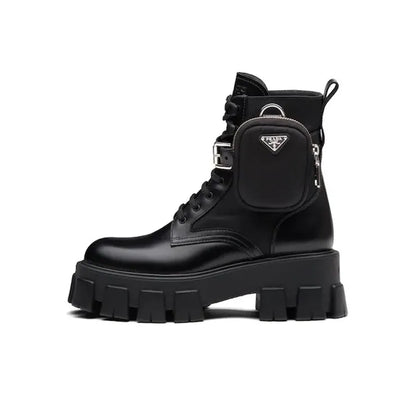 PRADA Monolith Black Ankle Boots