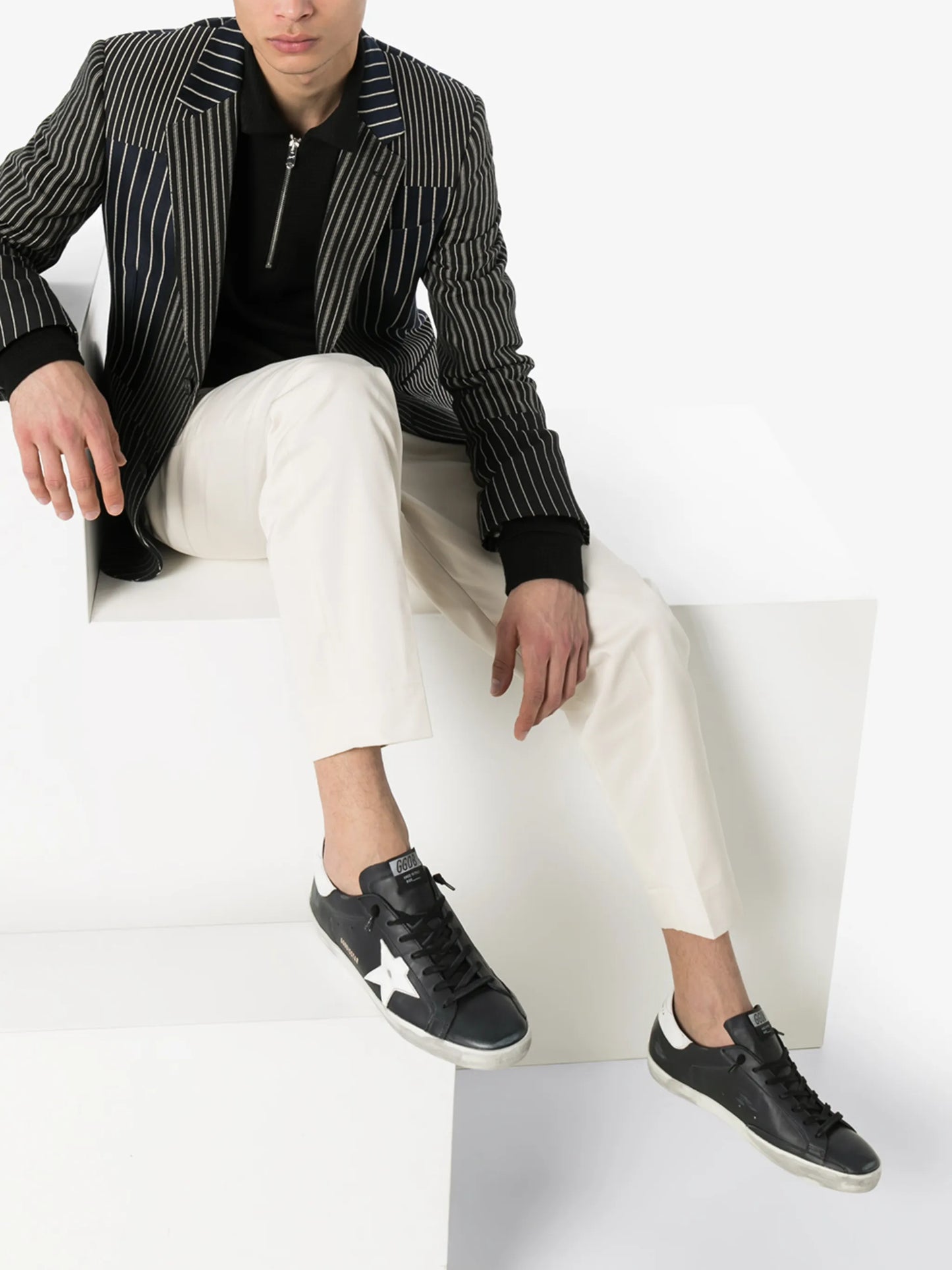 Golden Goose Super-Star Black with White suede star and heel tab Sneakers