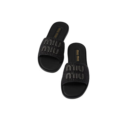 Miu Miu Black Flip-Flops