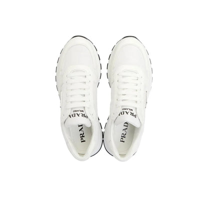PRADA Prax 01 Leather Nylon White Black Shoes