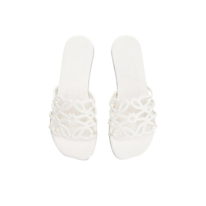 Loewe Petal Anagram White Slides