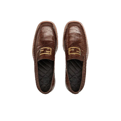 FENDI Brown Leather Comfortable and Fashionable Shoes