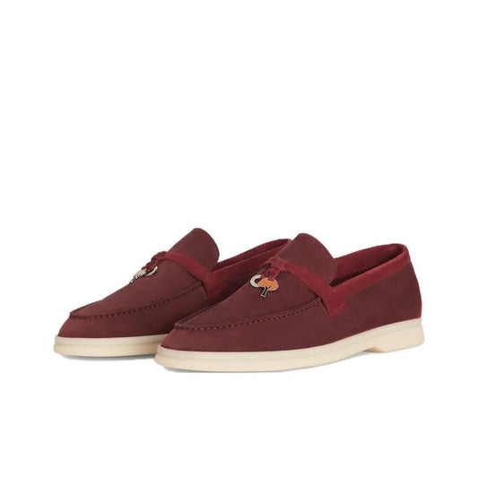 Loro Piana Summer Charms Walk Loafer Oxblood Suede