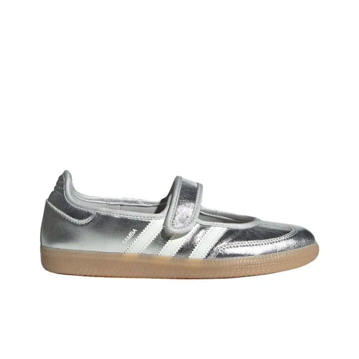 Adidas Samba Mary Jane Silver White Ballet Falts