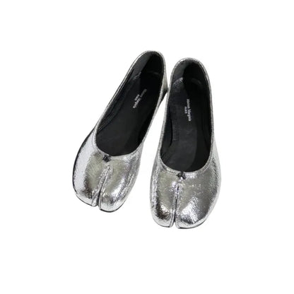 Maison Margiela Tabi Broken Mirror Silver Ballerina Flats