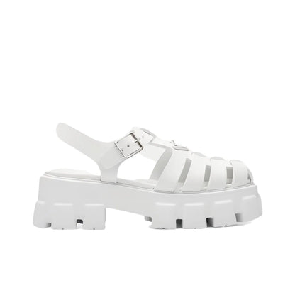PRADA Monolith Roman White Sandals_Unique Store
