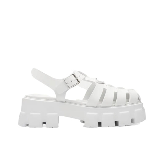 PRADA Monolith Roman White Sandals_Unique Store