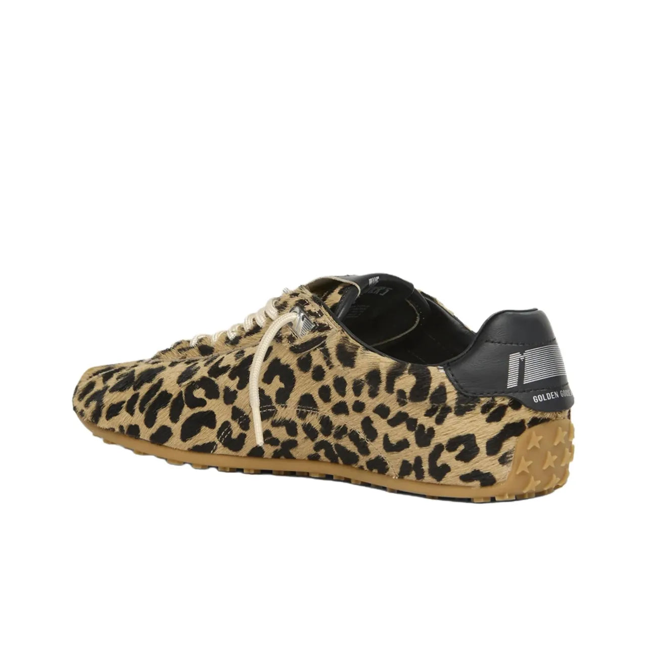 Golden Goose Marathon Speed Leopard Print Black Star Sneakers