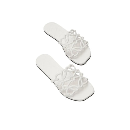 Loewe Petal Anagram White Slides