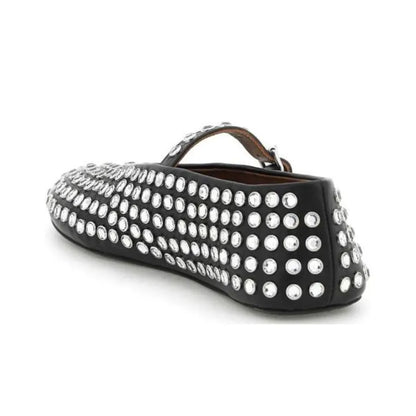 ALAïa Suede Glass-Embellished Ballet Flats