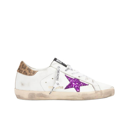 Golden Goose Femme Super-Star Purple Glitter Leopard Sneakers