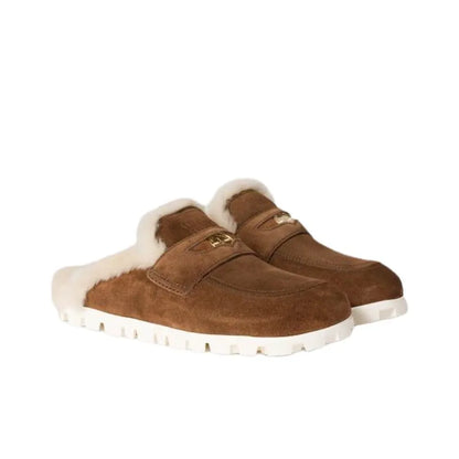 Miu Miu Brown House Slippers.