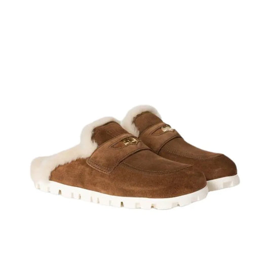 Miu Miu Brown House Slippers.