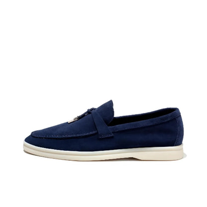 Loro Piana Summer Charms Walk Loafer True Dark Blue Suede