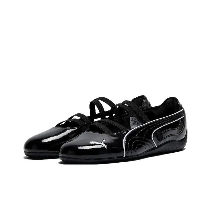 Puma Speedcat Ballet Shiny black leather ballet flats