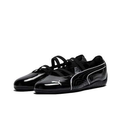 Puma Speedcat Ballet Shiny black leather ballet flats
