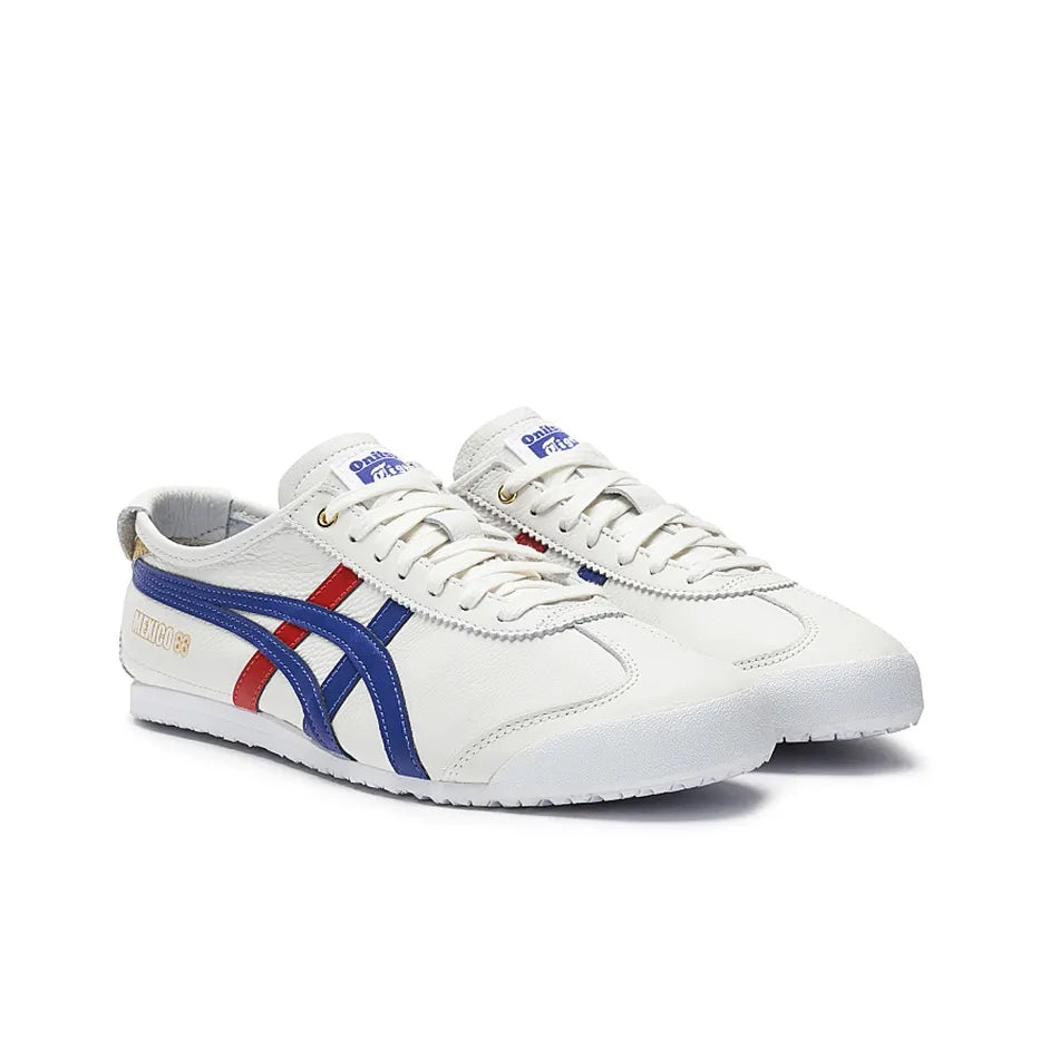 Onitsuka Tiger Mexico 66 White Blue Red Metallic Gold Sneakers
