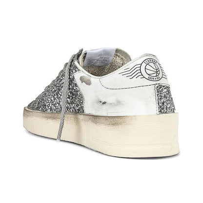 Golden Goose Stardan White Sliver Giltter Sneakers