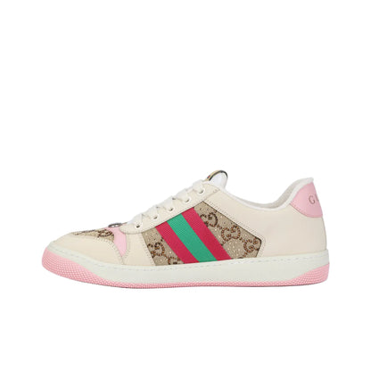 GUCCI Screener White Pink Low top Sneakers
