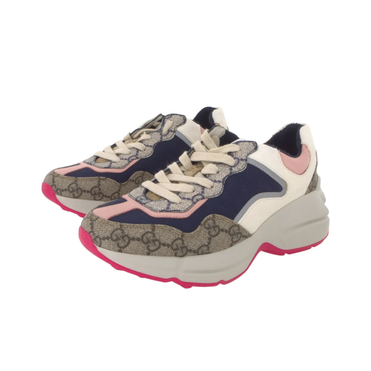 Gucci Rhyton White and Pink Sneakers