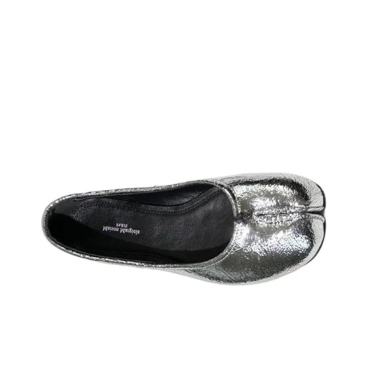 Maison Margiela Tabi Broken Mirror Silver Ballerina Flats