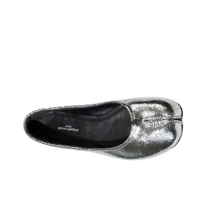 Maison Margiela Tabi Broken Mirror Silver Ballerina Flats