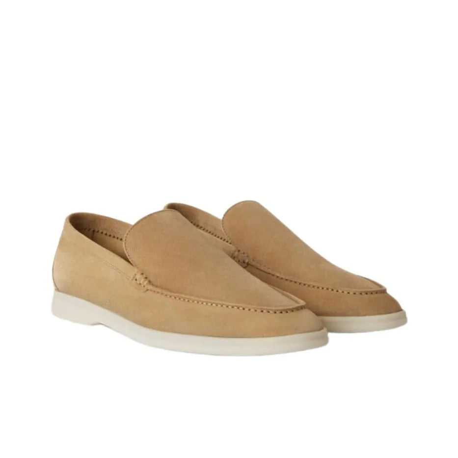 Loro Piana Summer Walk Loafer Light Wood Smoke Suede