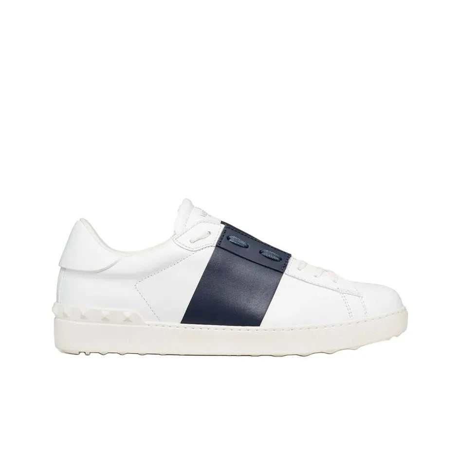Valentino Garavani In Calfskin White Navy open sneakers_Unique Store