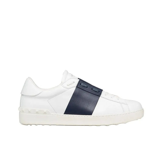 Valentino Garavani In Calfskin White Navy open sneakers_Unique Store