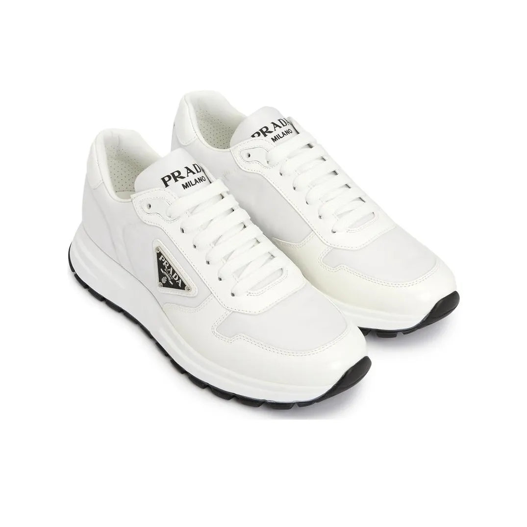 PRADA Prax 01 Leather Nylon White Black Shoes