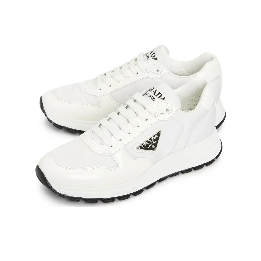 PRADA Prax 01 Leather Nylon White Black Shoes