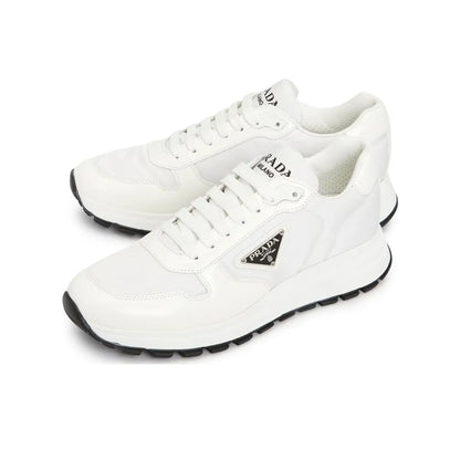 PRADA Prax 01 Leather Nylon White Black Shoes