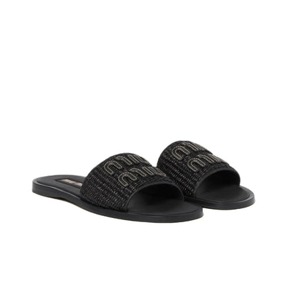 Miu Miu Black Flip-Flops