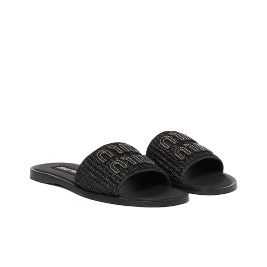 Miu Miu Black Flip-Flops
