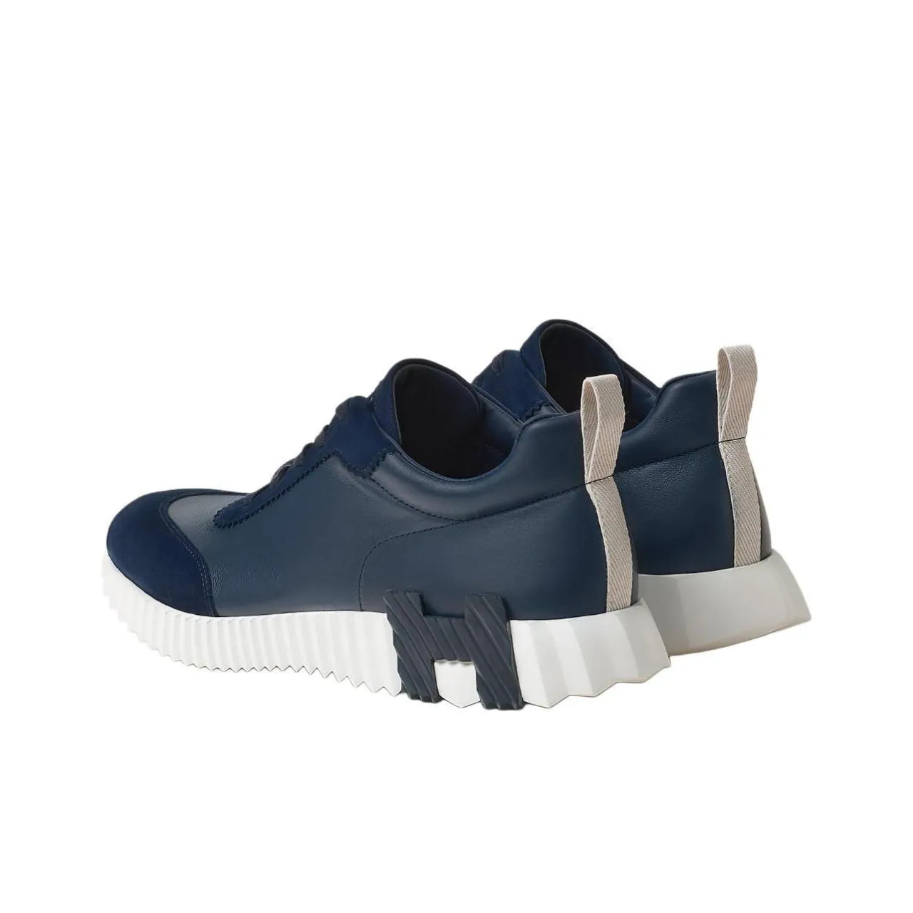 Hermès Bouncing Marine Blanc Leather Sneakers