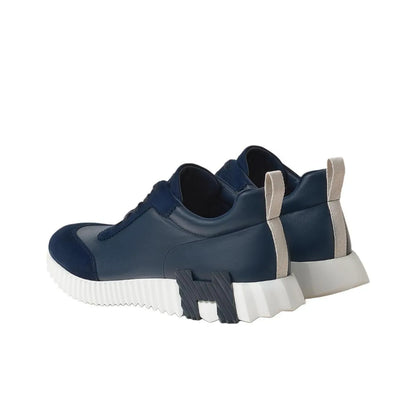 Hermès Bouncing Marine Blanc Leather Sneakers