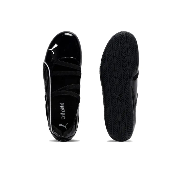 Puma Speedcat Ballet Shiny black leather ballet flats