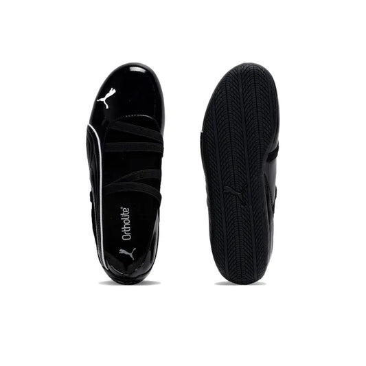 Puma Speedcat Ballet Shiny black leather ballet flats