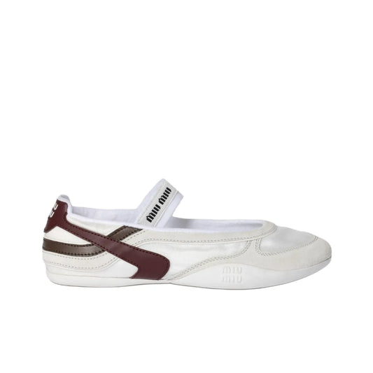 Miu Miu White Flat Mary Jane Shoes_Unique Store