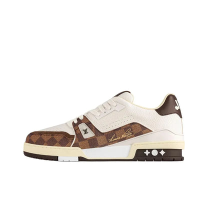 Louis Vuitton LV Trainer #54 Signature White Mocha Brown sneaker