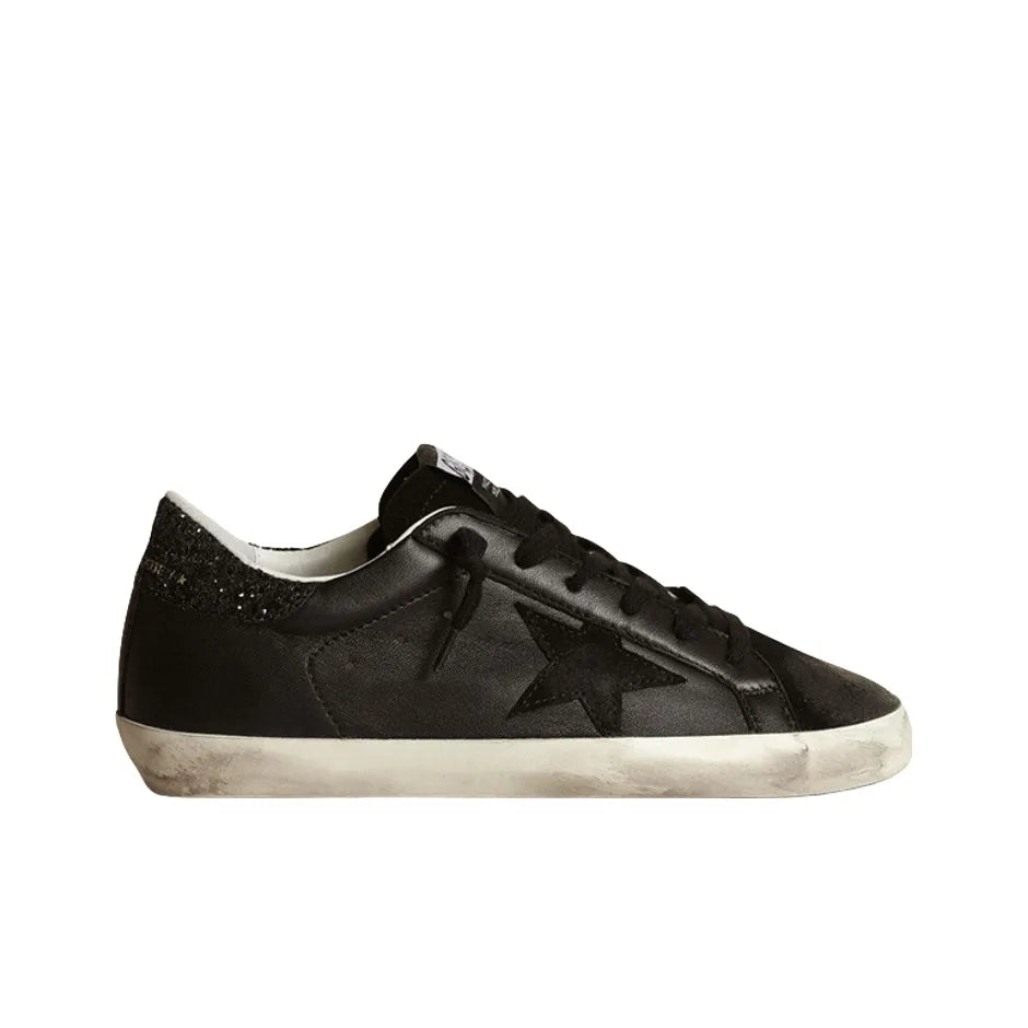 Golden Goose Super Star Black Glitters Star and tab heel Sneakers