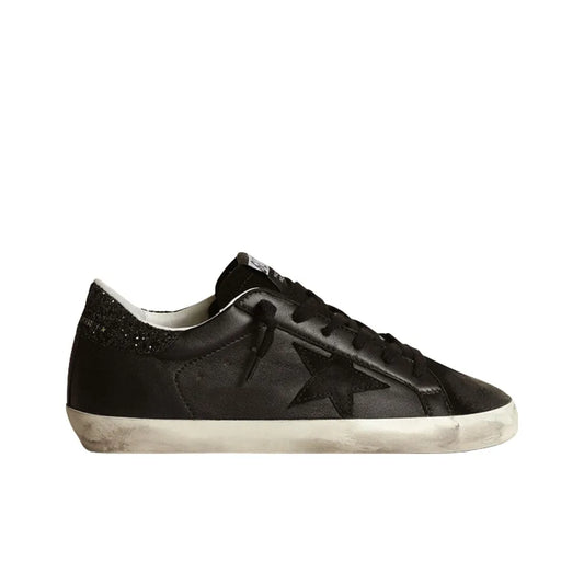 Golden Goose Super Star Black Glitters Star and tab heel Sneakers
