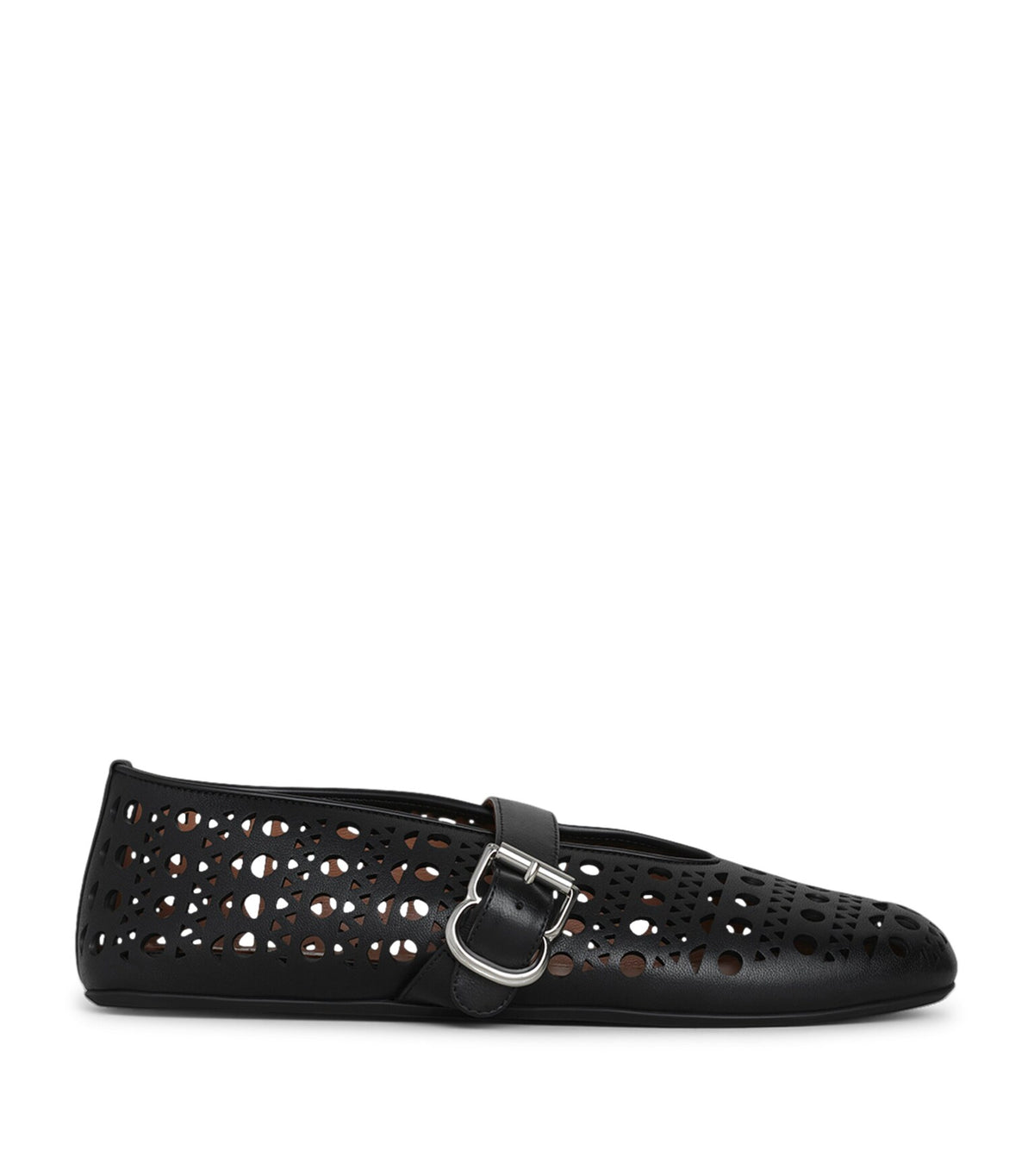 Alaia Black Vienne Lambskin Ballerina Flats