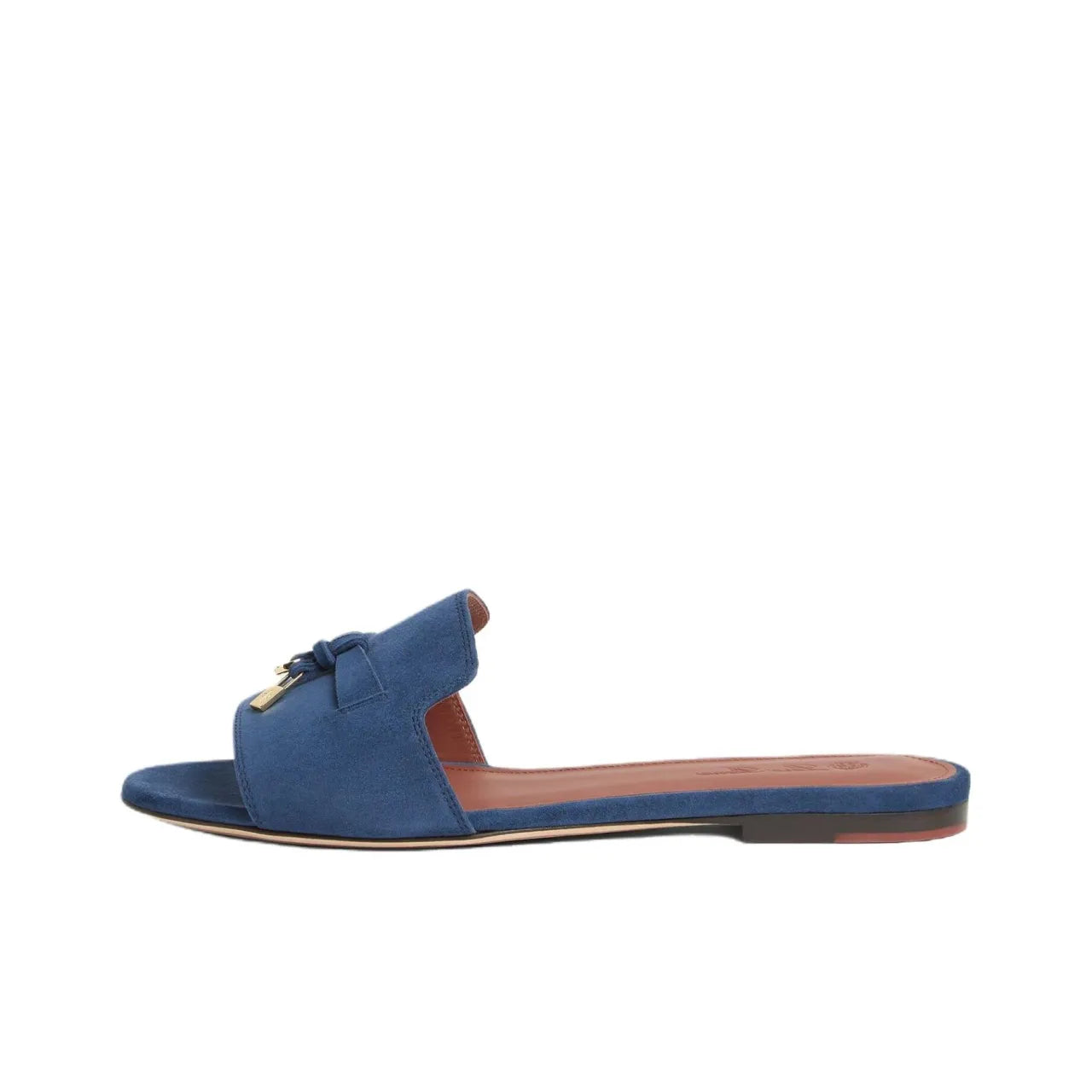 Loro Piana Summer Charms Light Navy Flat Mule