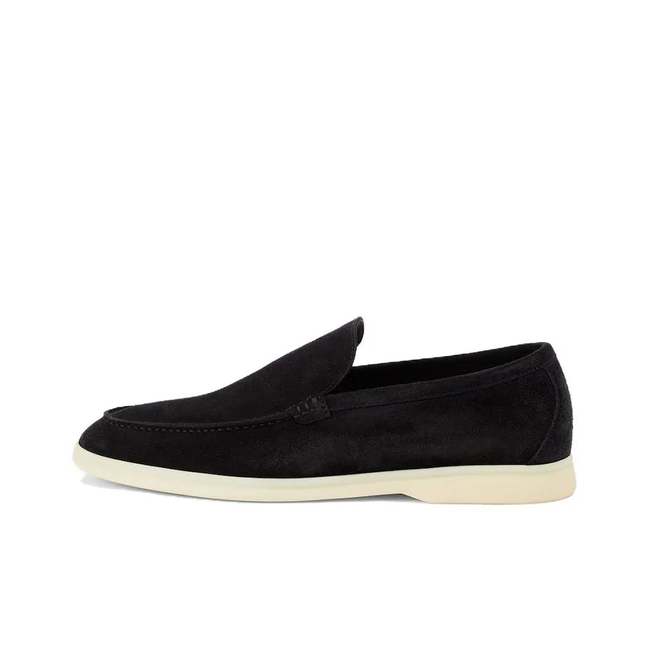 Loro Piana Summer Charms Walk Loafer Black Suede