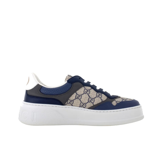 GUCCI GG Beige and Blue Supreme Low Top Sneakers_Unique Store
